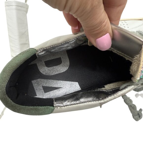 P488 John Low Top Made In Italy Distressed Lace Up Women's Sneaker size 37 / 7 - Picture 9 of 13